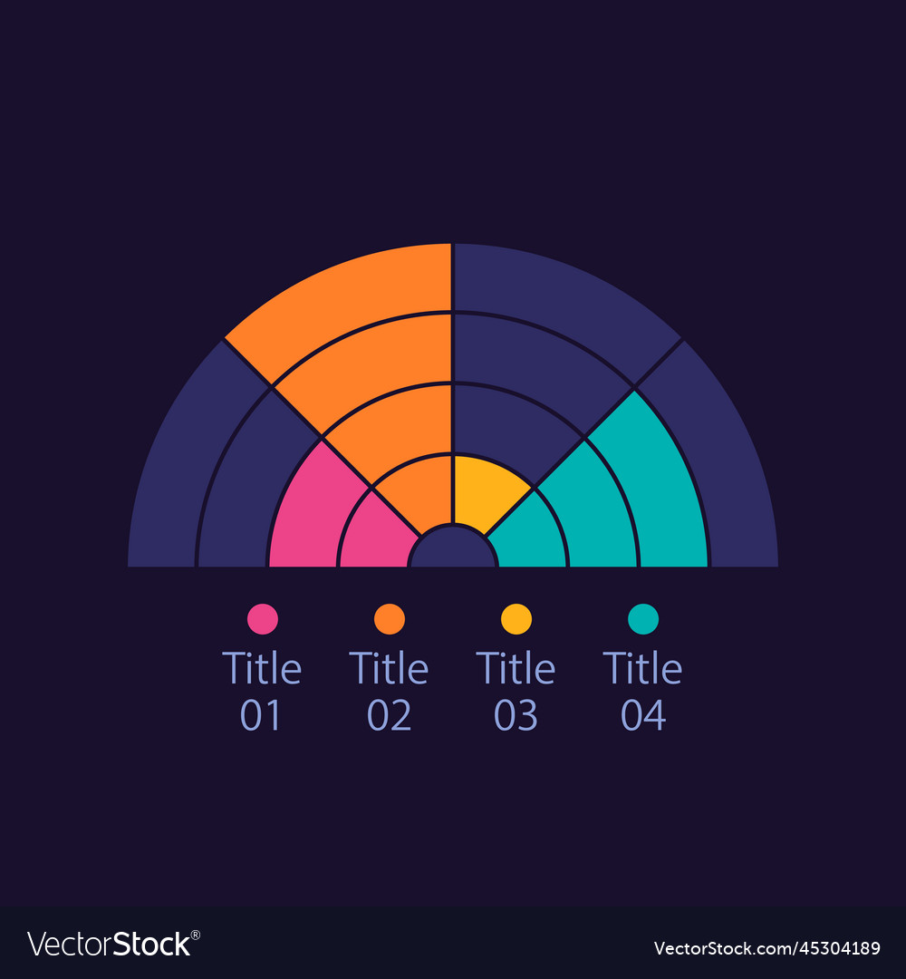 Semi circle infographic diagram design element Vector Image