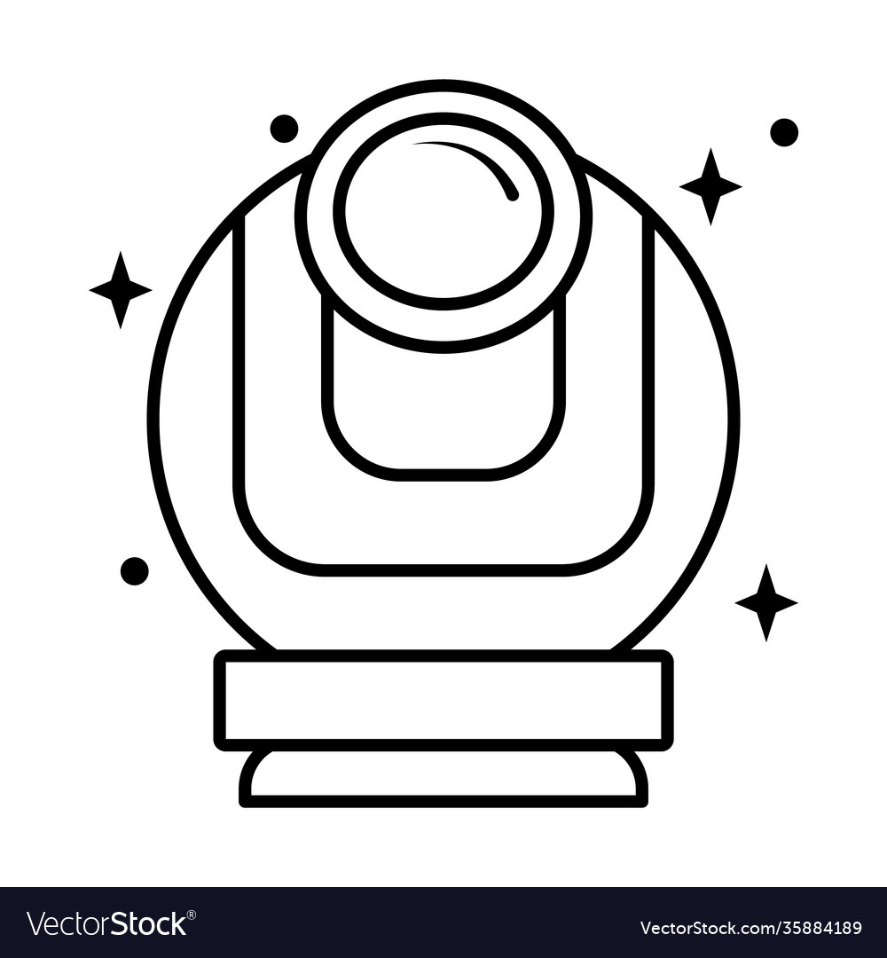 Space camera and stars around line style