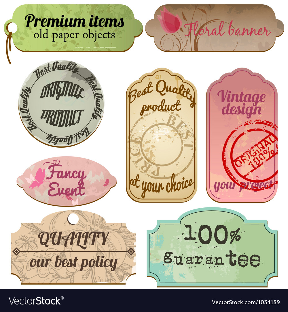 Vintage labels set