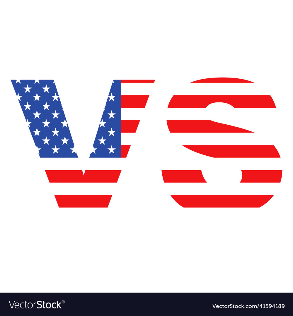 Vs symbol versus sign in american flag icon Vector Image