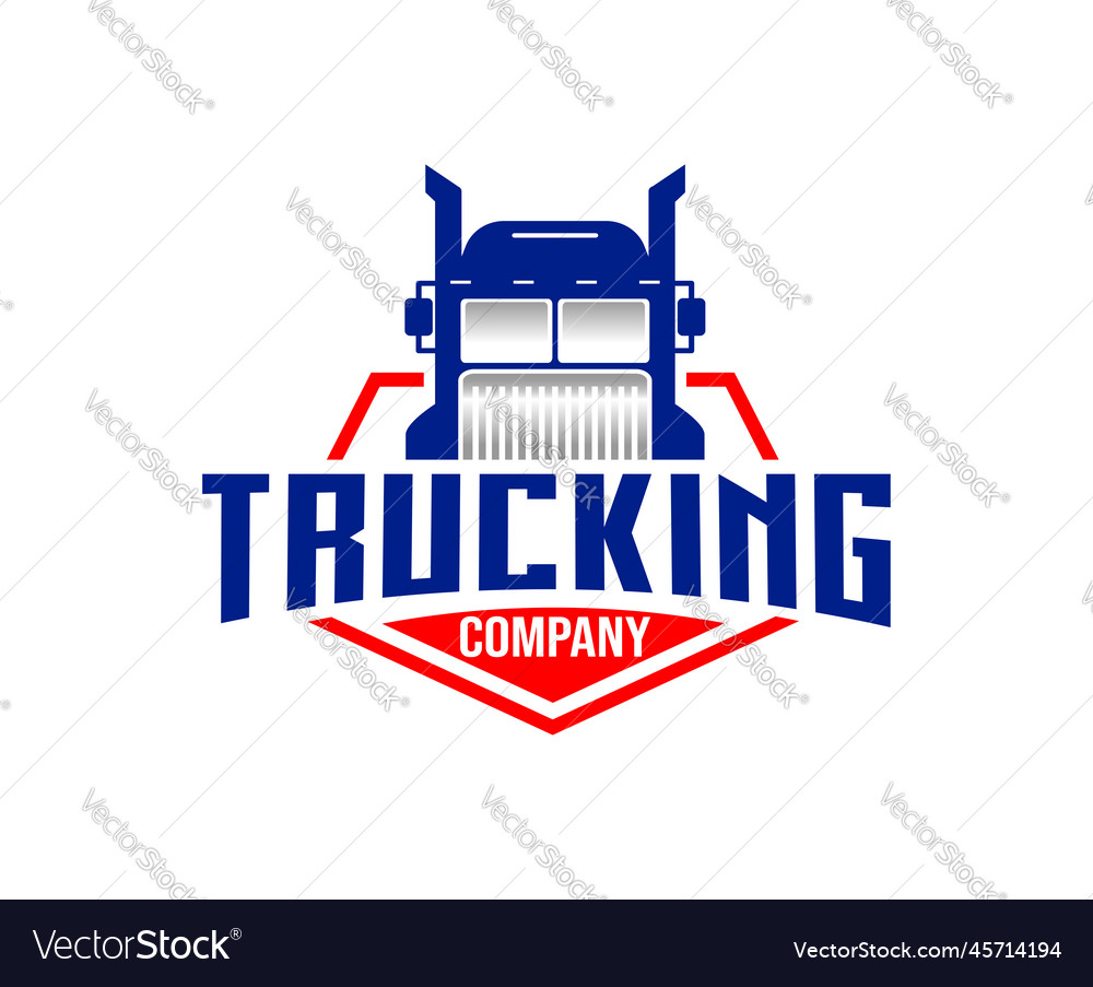 Blue red trucking company logo design template Vector Image