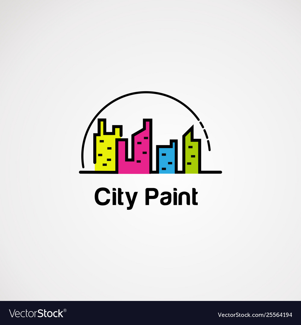 City color with circle dot logo icon element