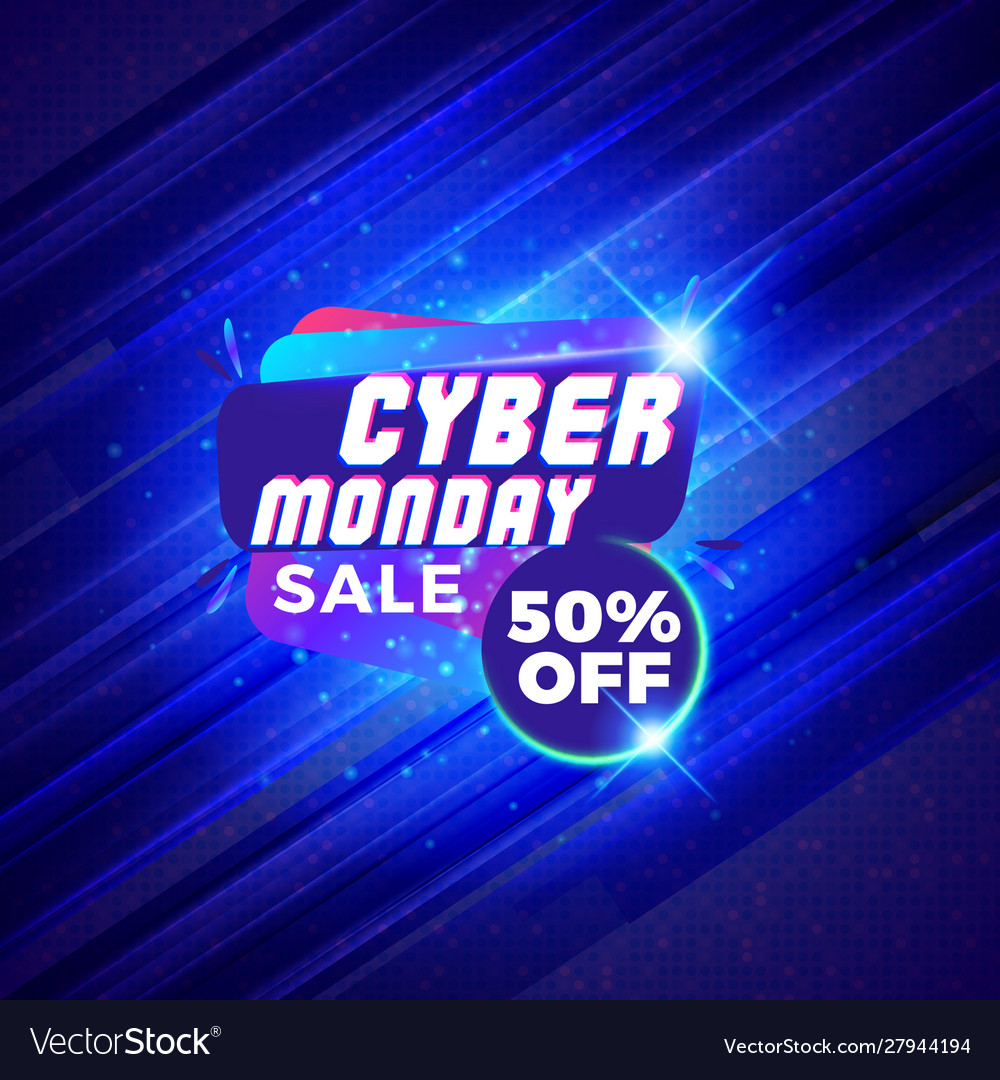 Cyber monday sale sticker discount banner special Vector Image