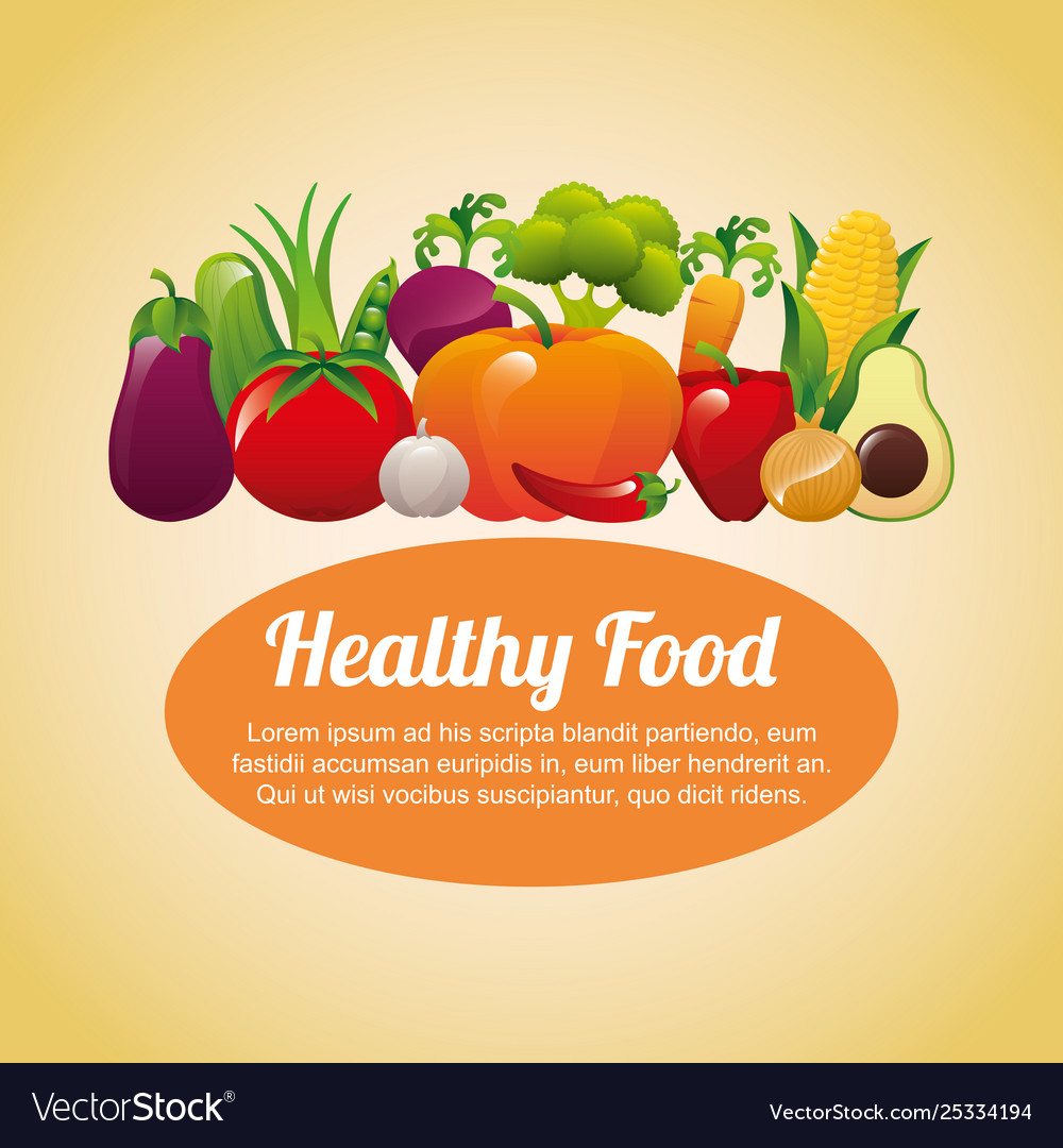 Healthy food design Royalty Free Vector Image - VectorStock