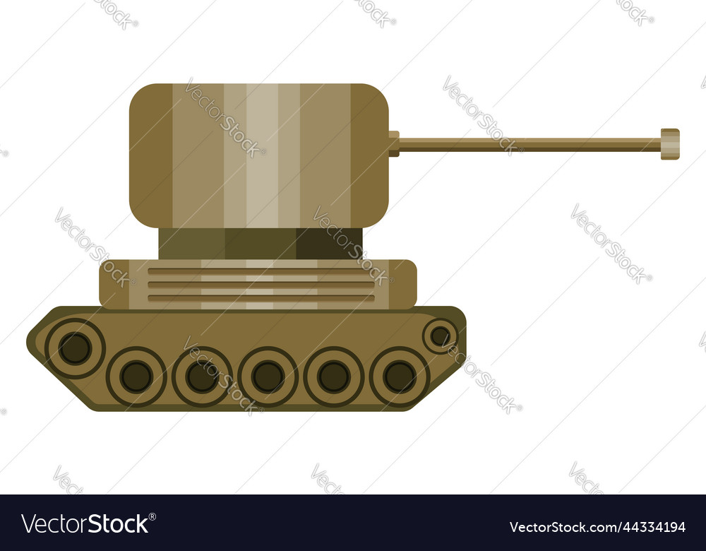 Military tank on a white background