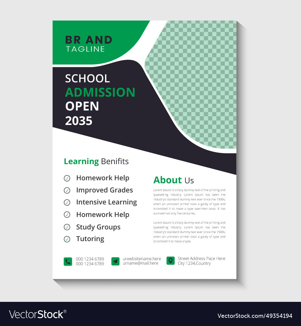 School flyer template Royalty Free Vector Image