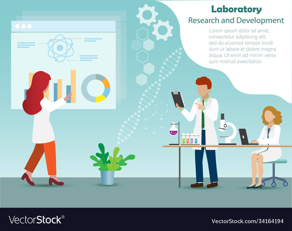 Wissenschaftler analysieren chemisches Labor