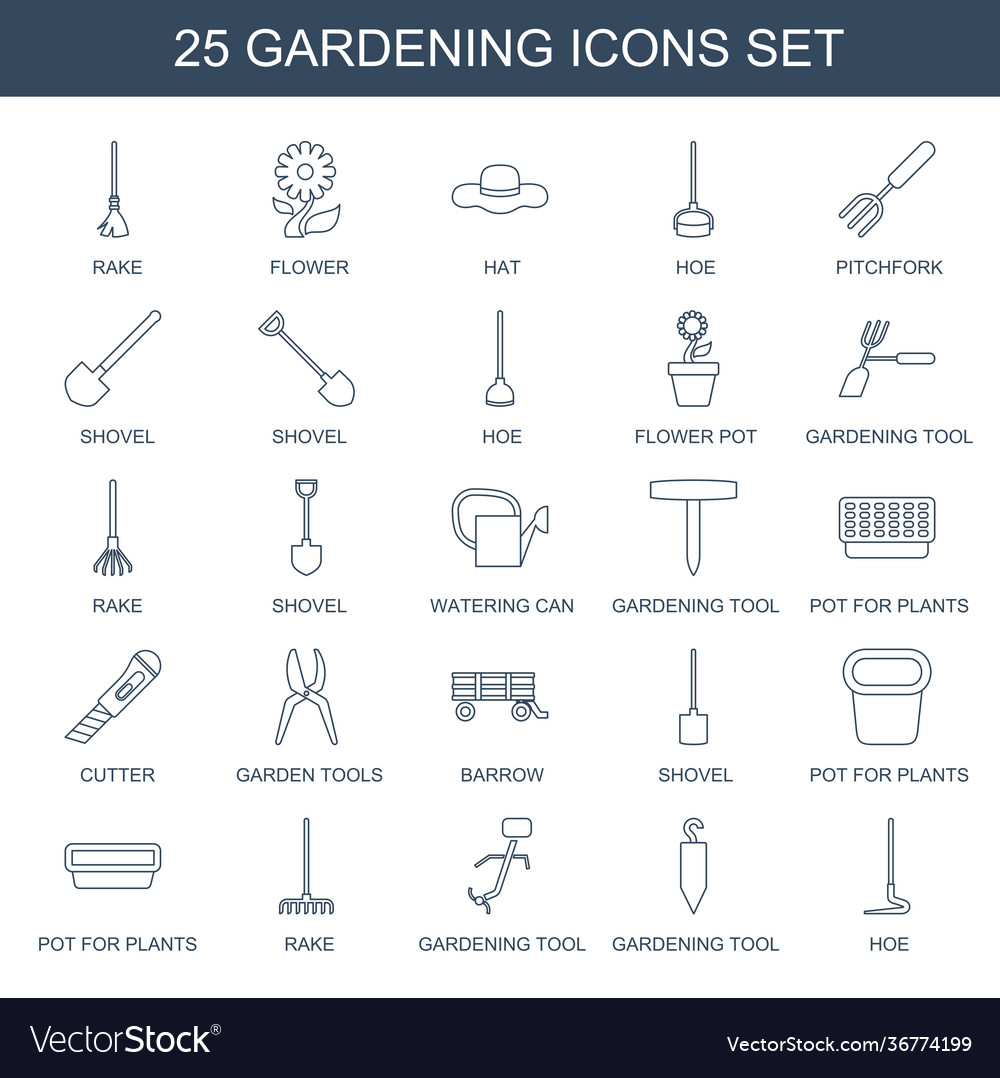 25 gardening icons