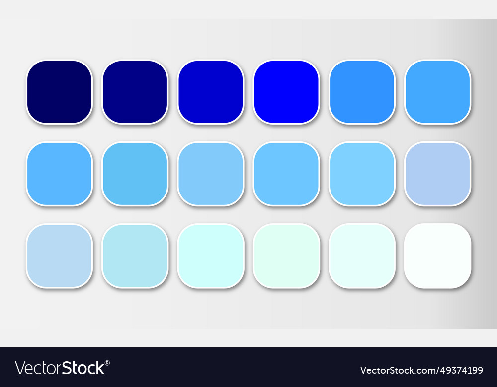 Blue gradient shades color set Royalty Free Vector Image