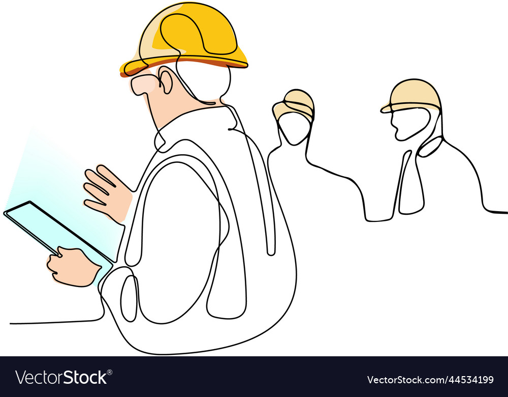 Construction manager and engineer working