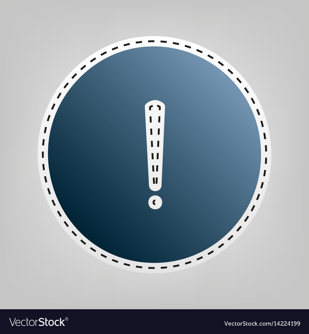 Exclamation mark sign blue icon Royalty Free Vector Image