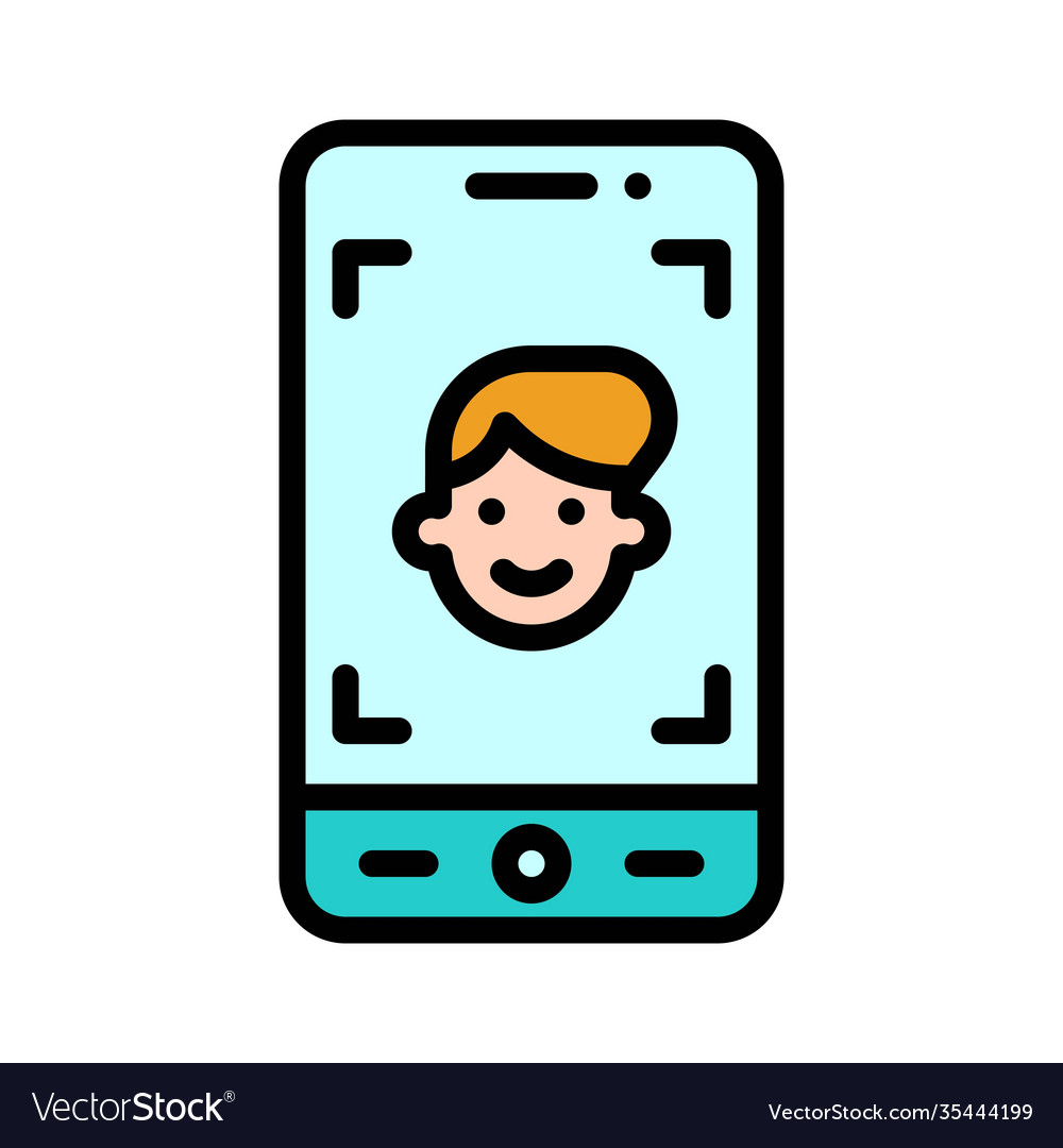Facial recognition app icon mobile application Vector Image