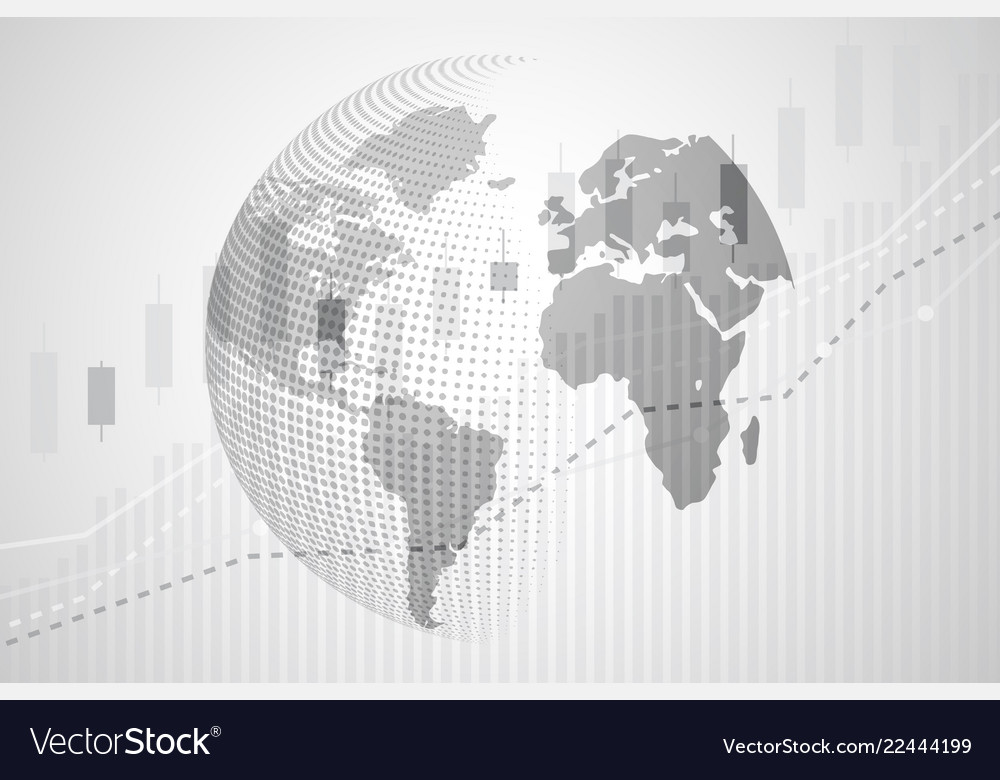 Global world map of digital currency with candle