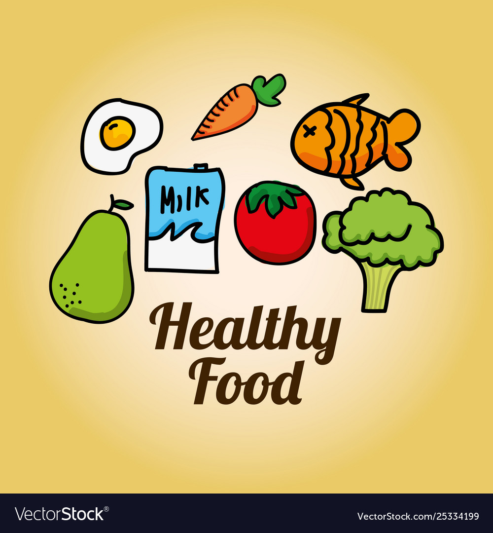 Healthy food design Royalty Free Vector Image - VectorStock