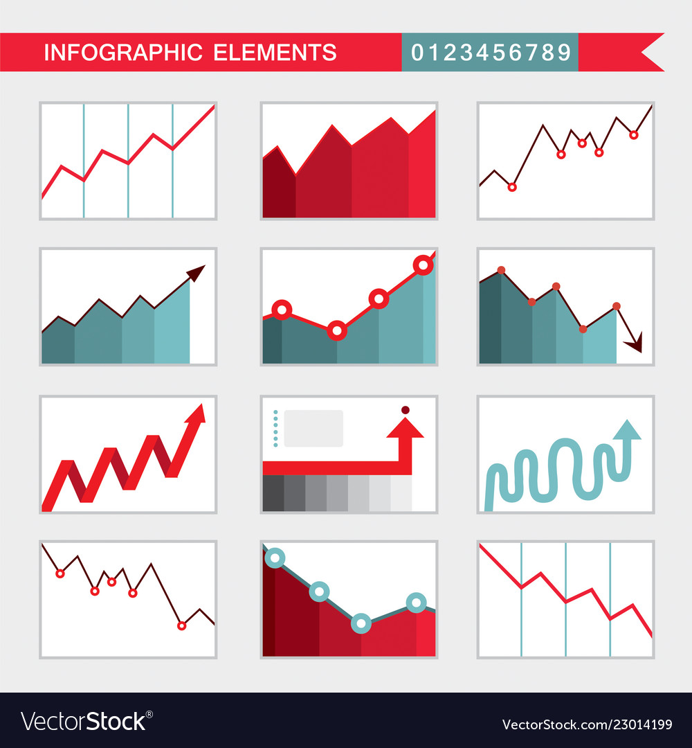 Infographic elements charts graph diagram Vector Image