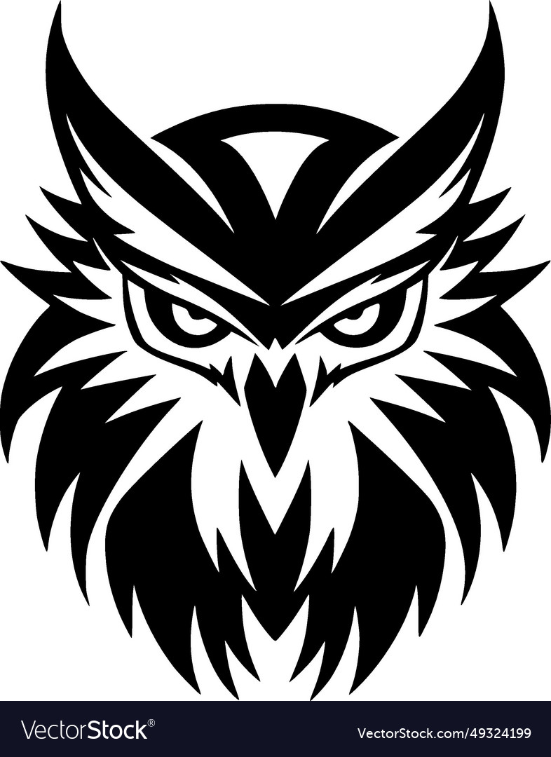 Owl - black and white Royalty Free Vector Image