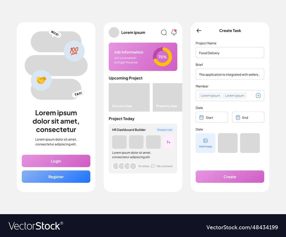 Project manage ui design template Royalty Free Vector Image