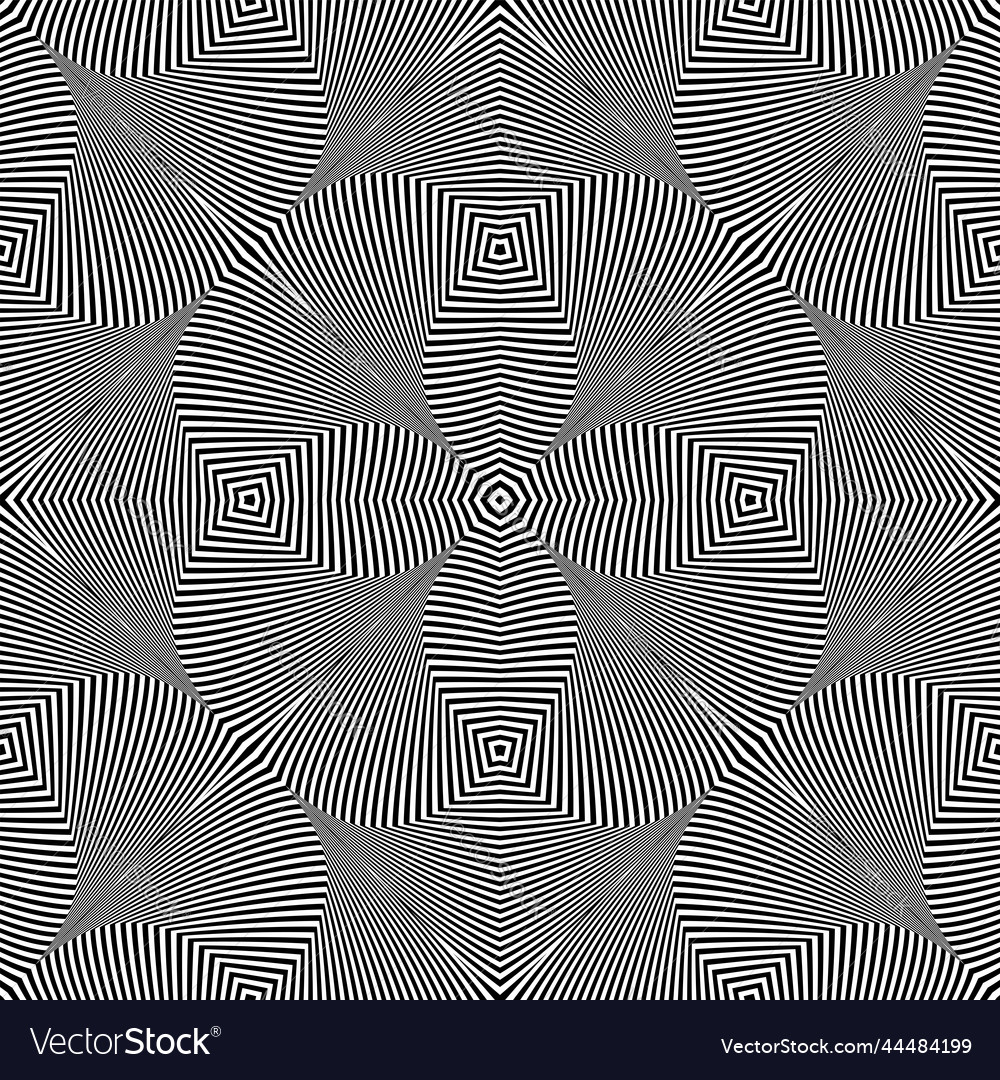 Seamless geometric op art pattern with 3d lines Vector Image