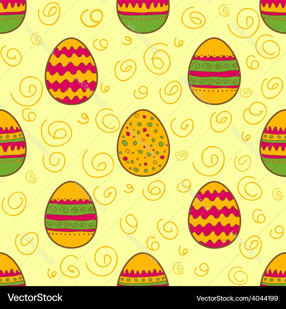 Seamless pattern with easter painted eggs Vector Image