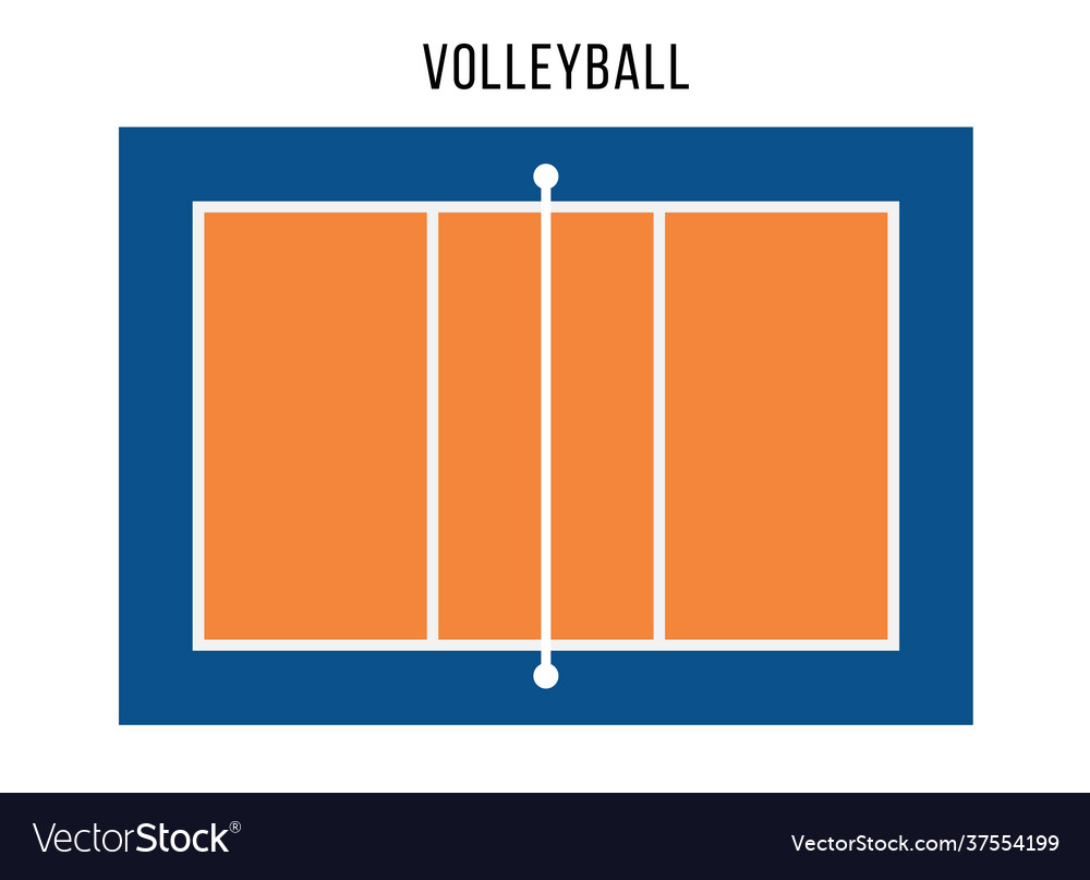 Sport volleyball court top view