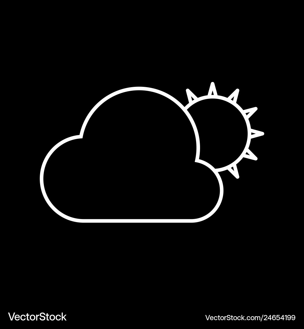 Sun and cloud icon Royalty Free Vector Image - VectorStock