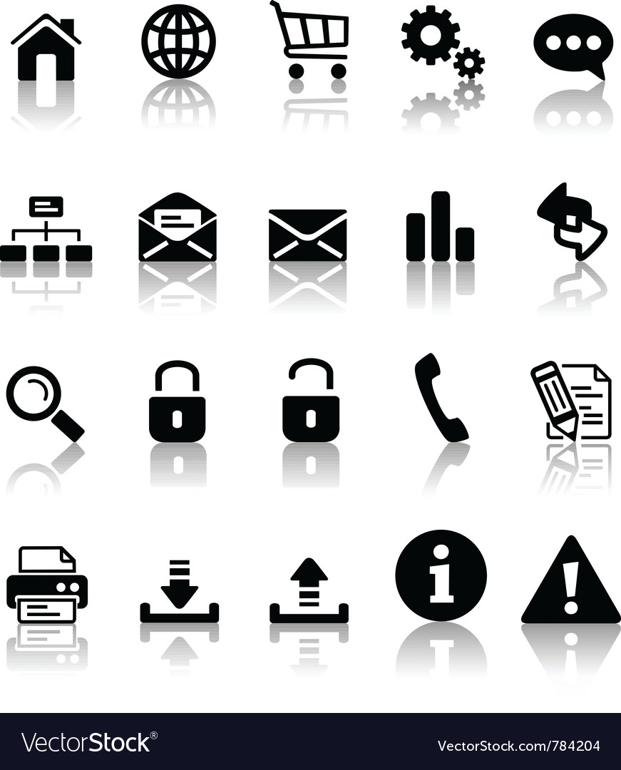 Black icon set Royalty Free Vector Image - VectorStock