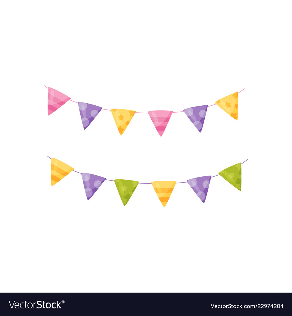 Colorful party flags design element for birthday Vector Image