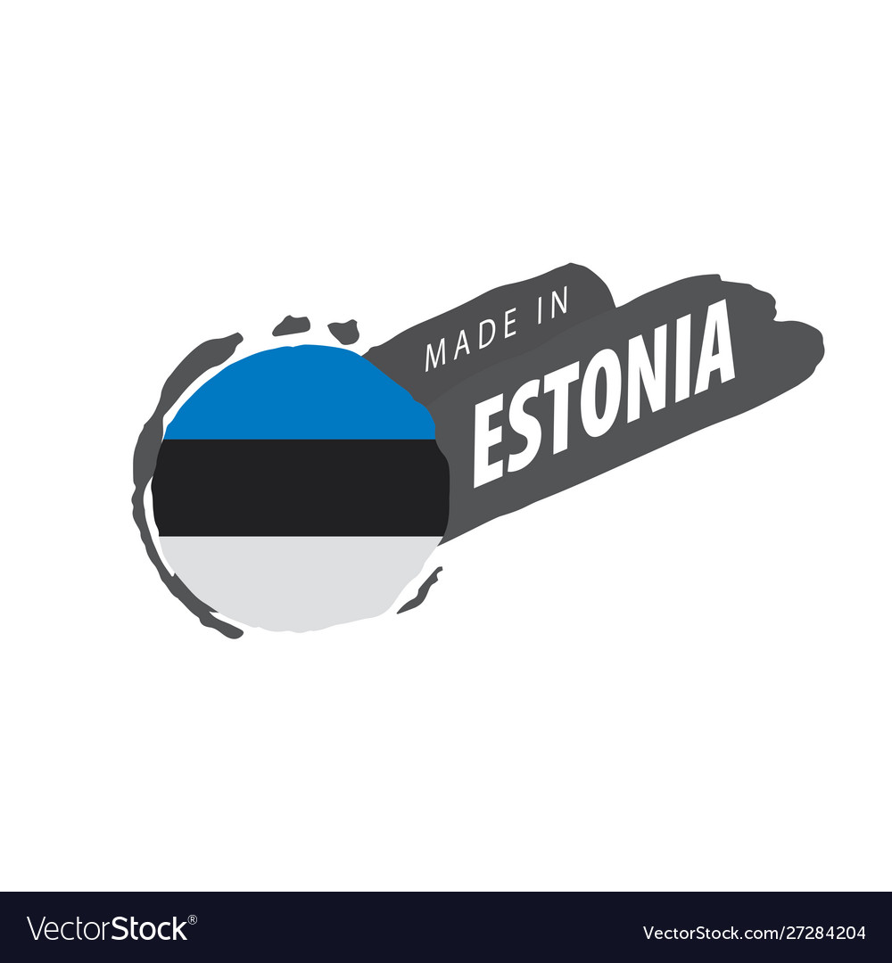 Estonia flag on a white