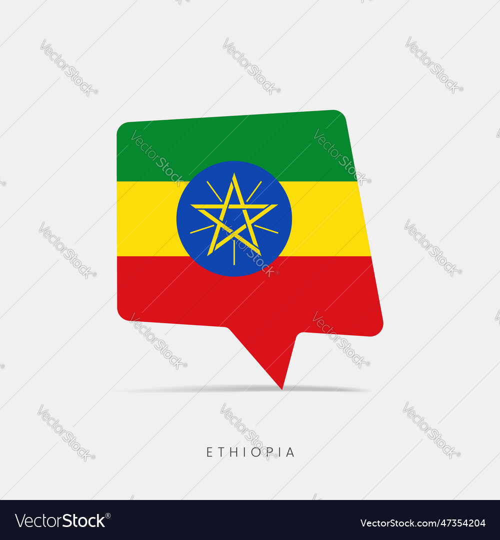 Ethiopia flag bubble chat icon Royalty Free Vector Image