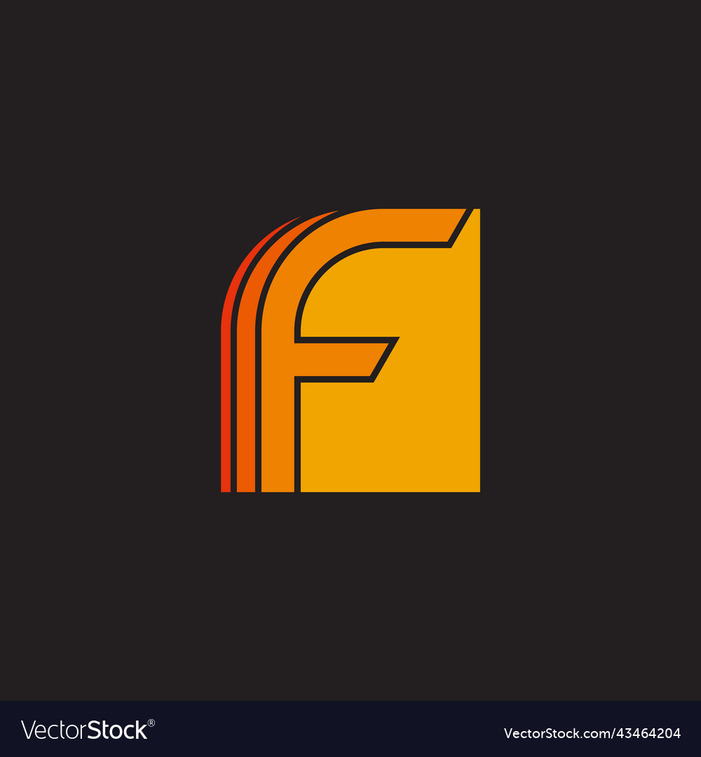 Letter f square motion geometric gradient logo