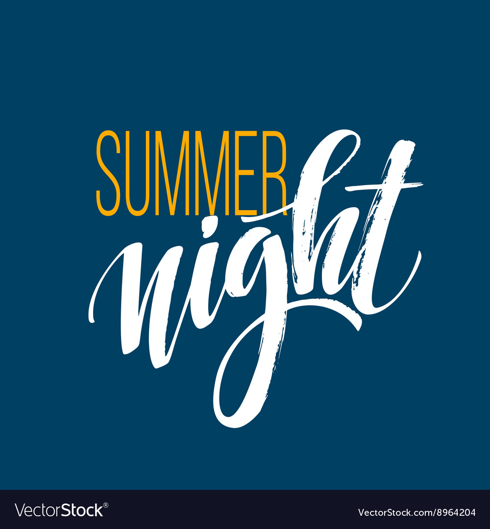 Long hot summer night typography design Royalty Free Vector