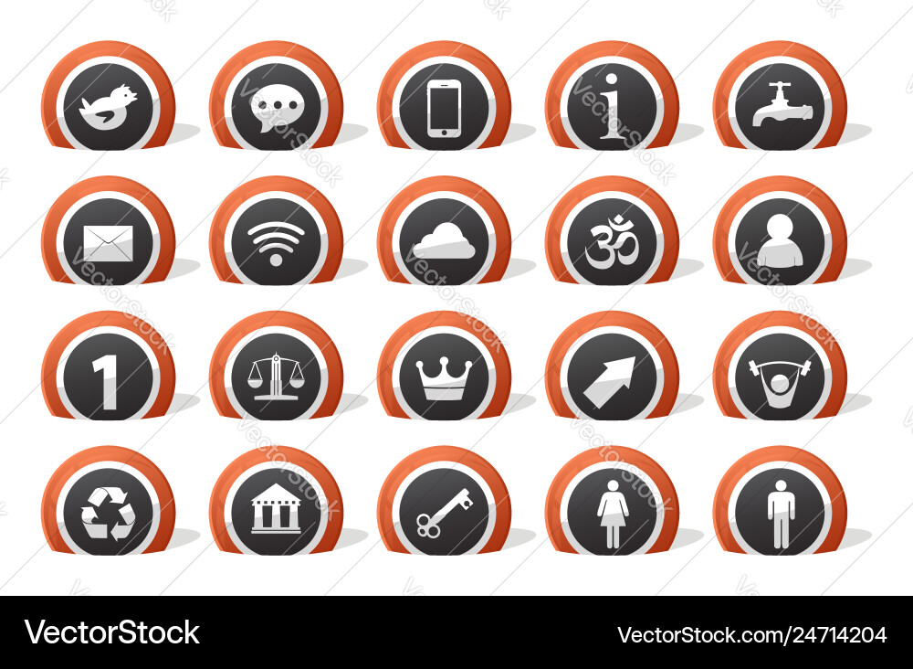 Lot icons Royalty Free Vector Image - VectorStock