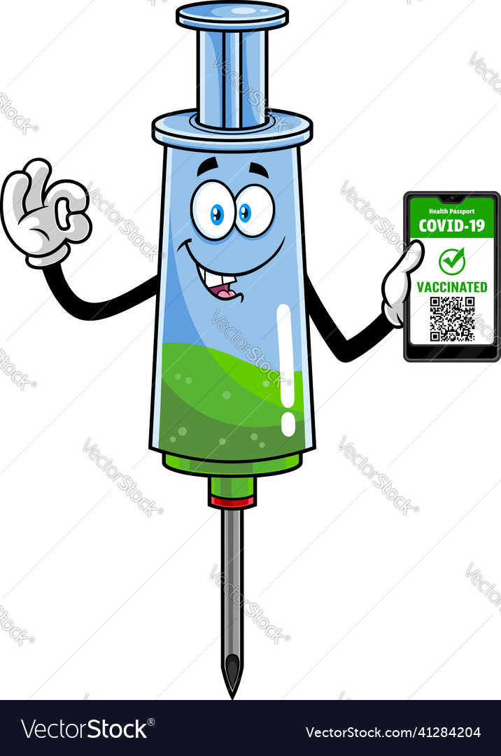 Medical syringe vaccine cartoon character Vector Image