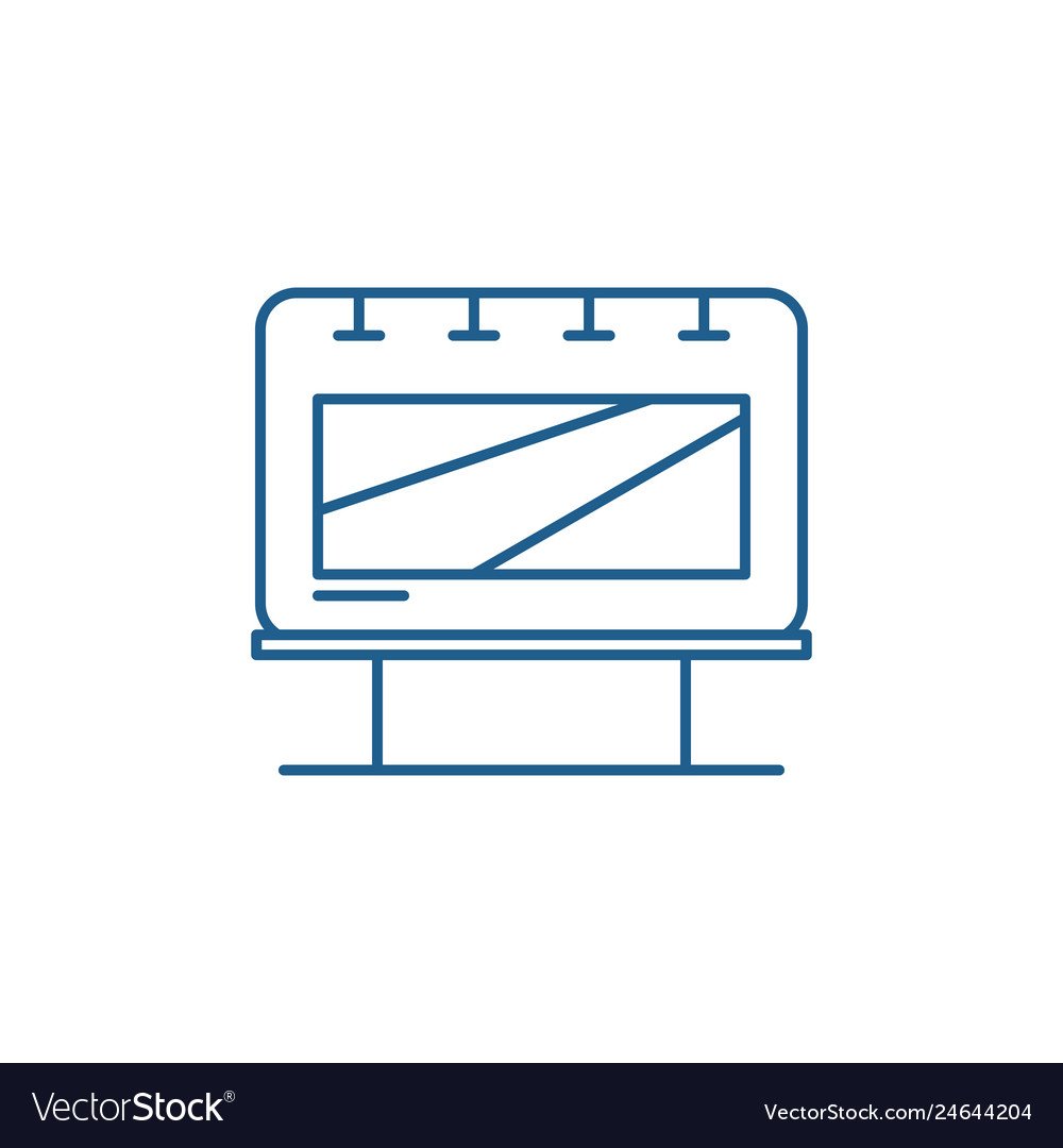 Outdoor advertising line icon concept