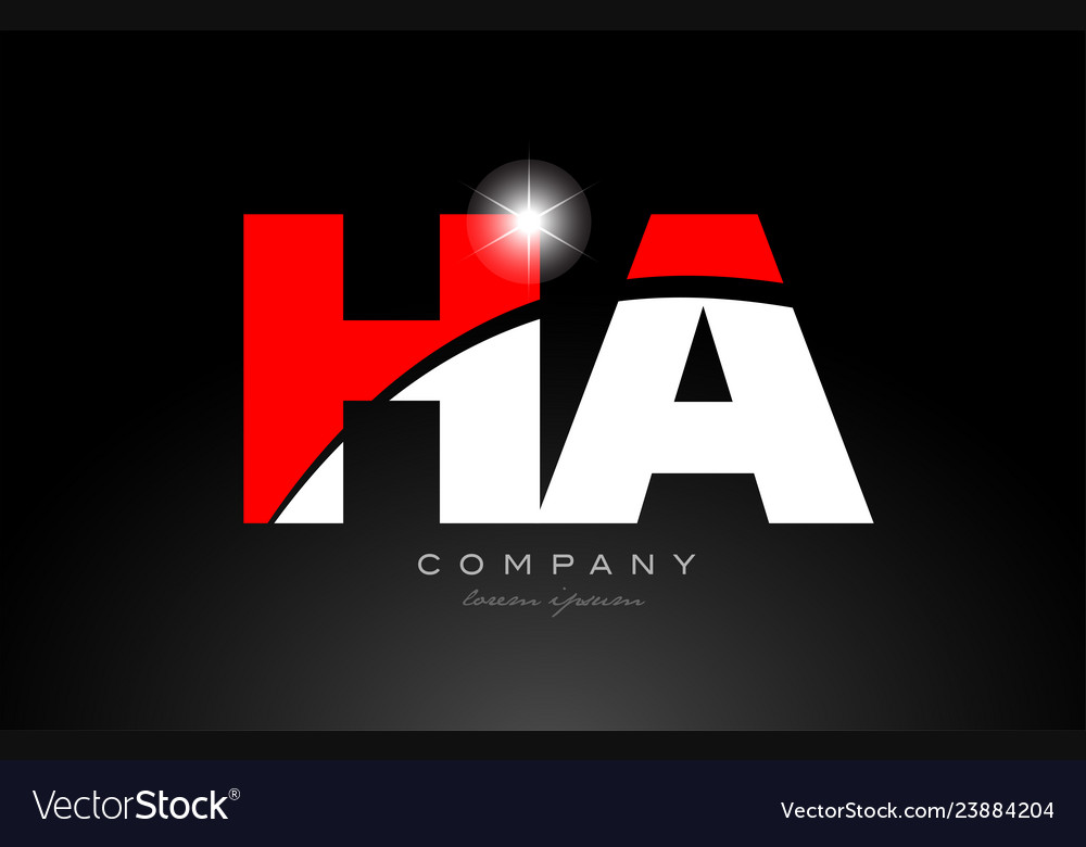 Red white color letter combination ha h Royalty Free Vector