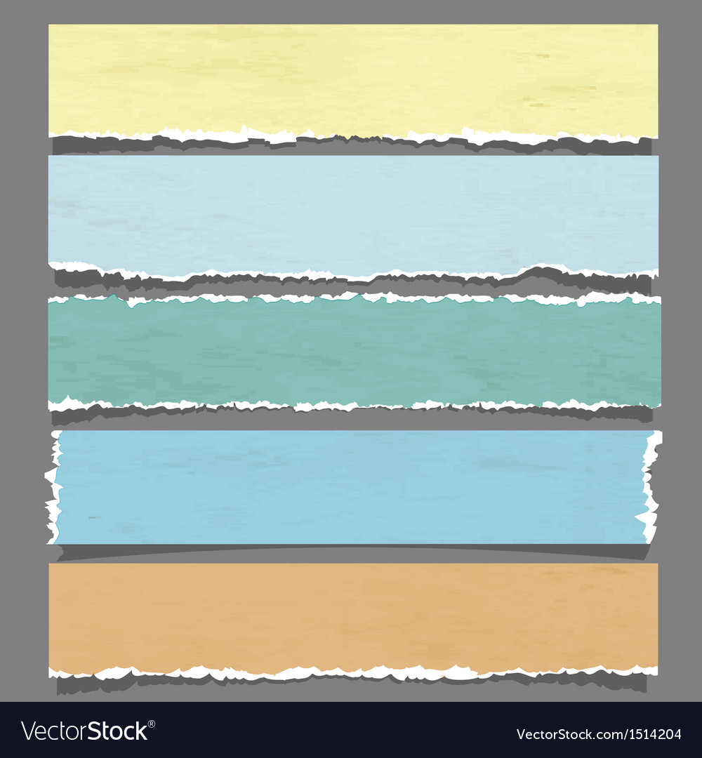 Six torn paper banners