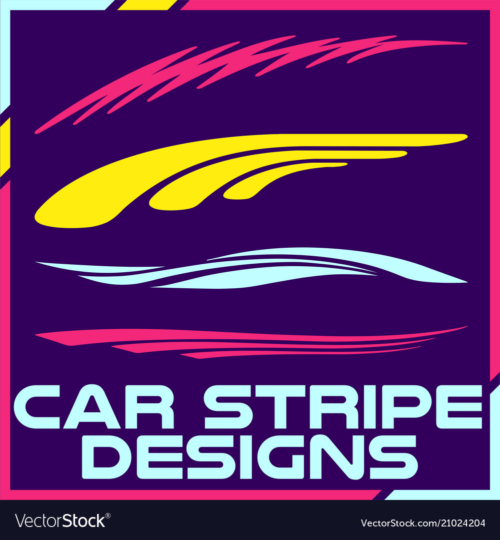 Tribal and cool car stripe design set adhesive