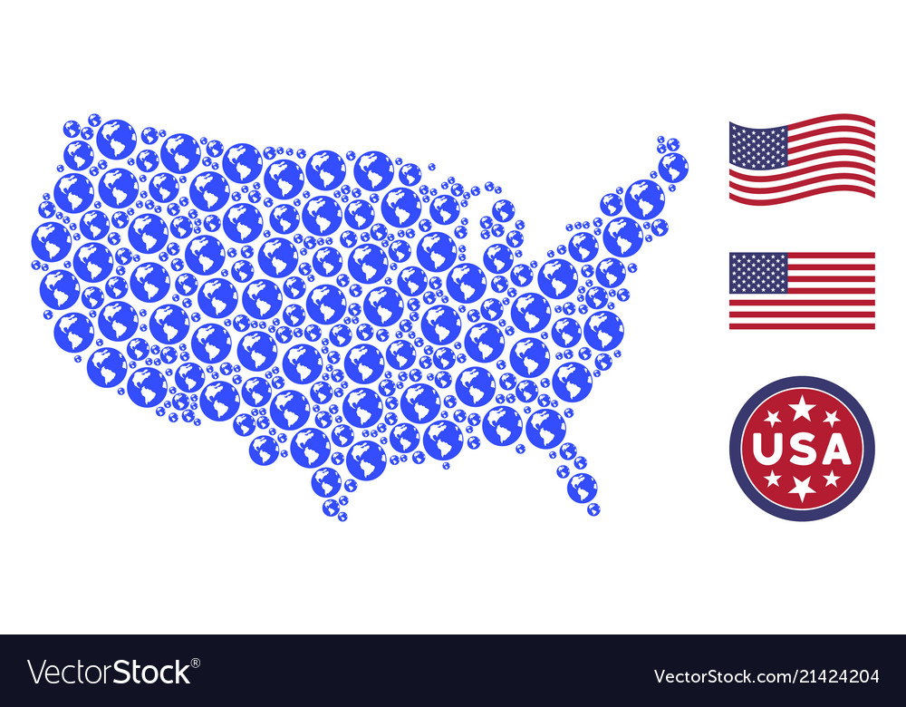 Usa map stylization of earth