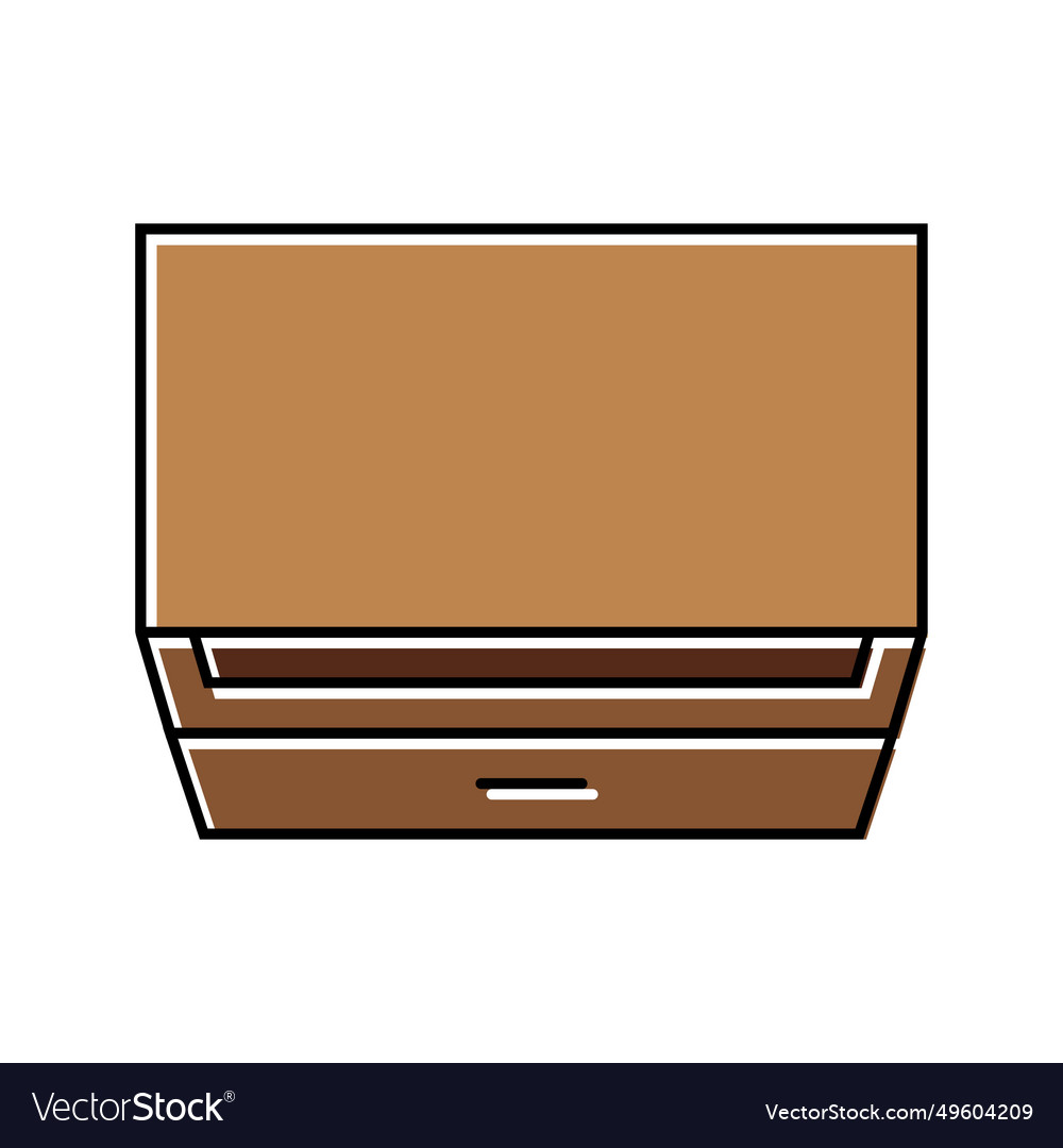 Bedside table top view color icon Royalty Free Vector Image