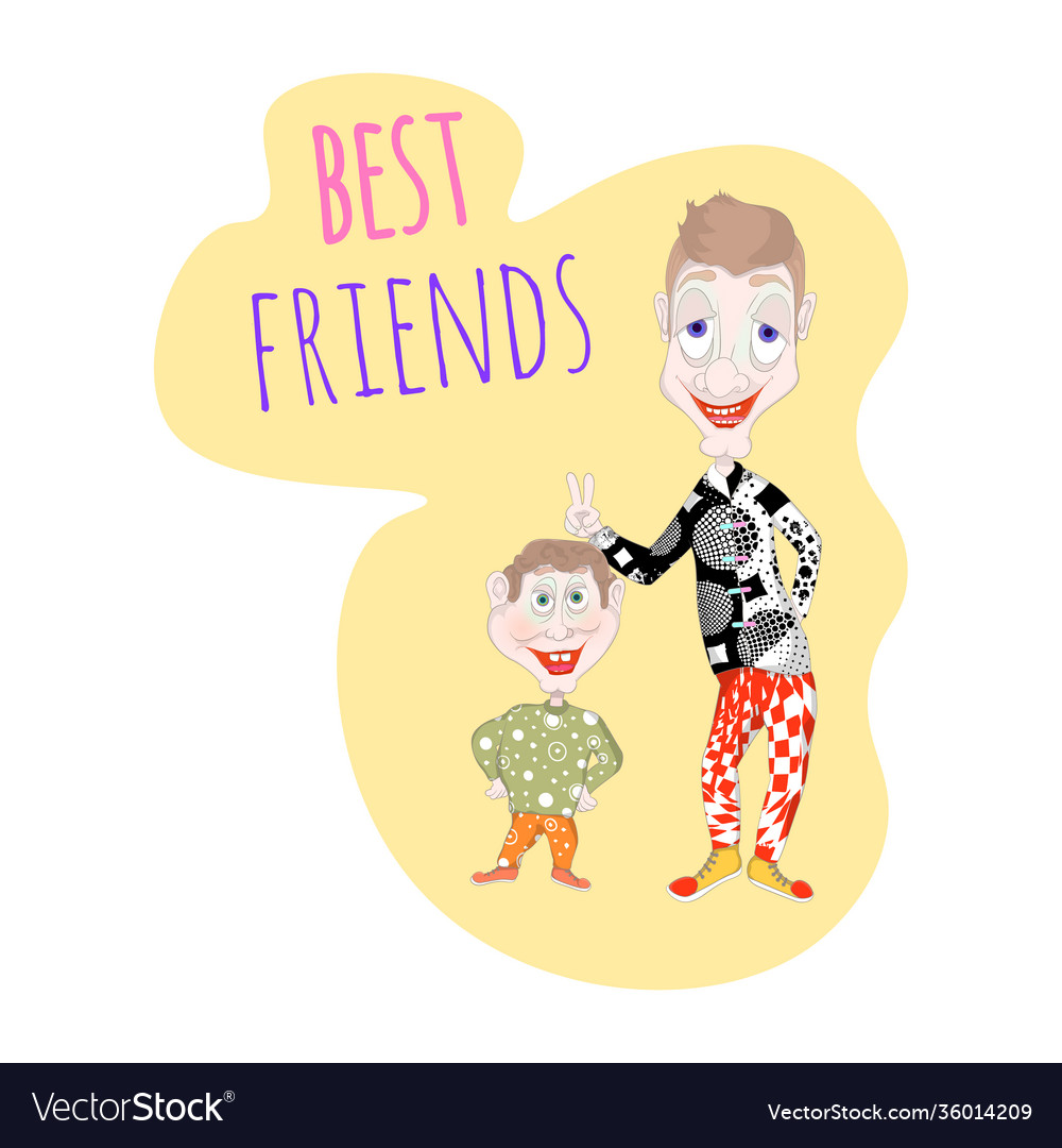 Best friends in world Royalty Free Vector Image