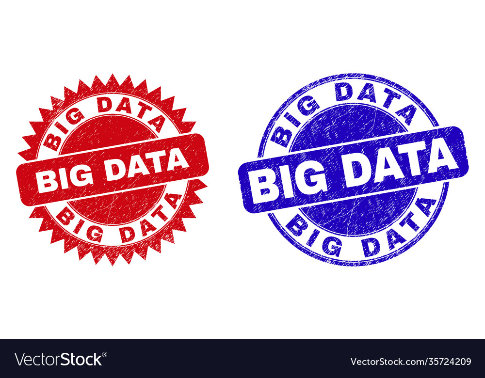 Big data rounded and rosette stamps with corroded