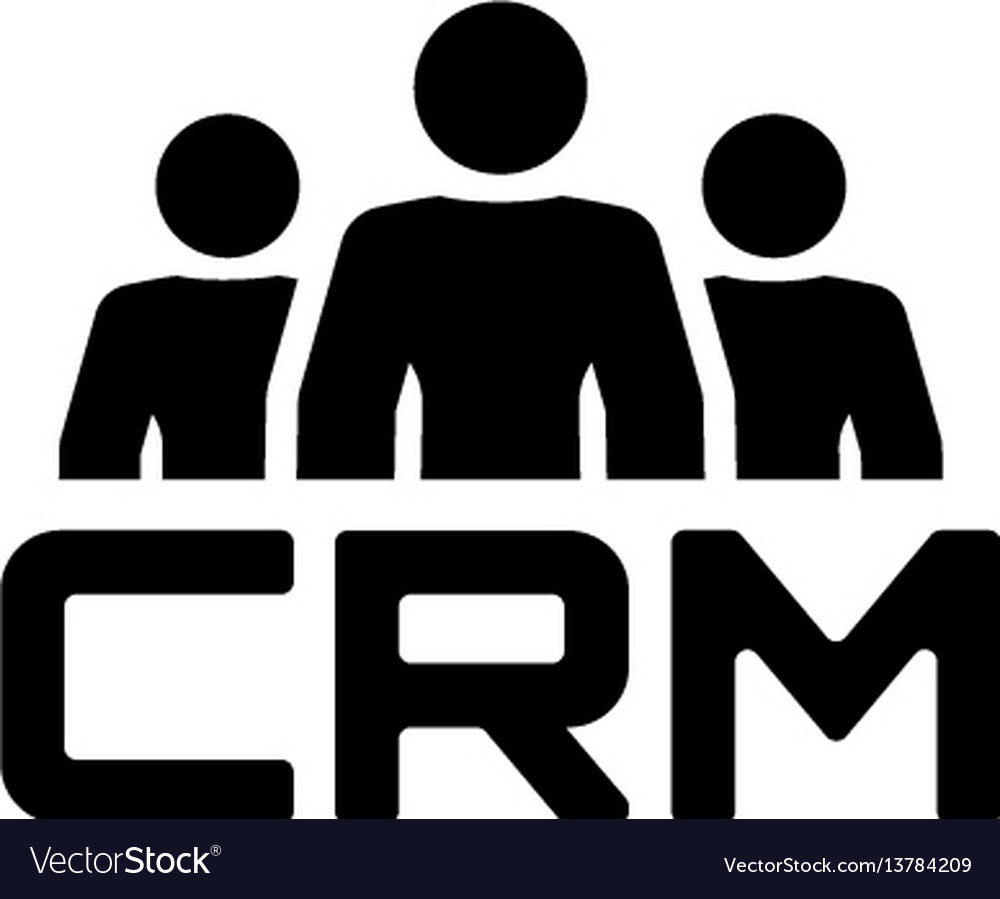 Crm system icon flat design