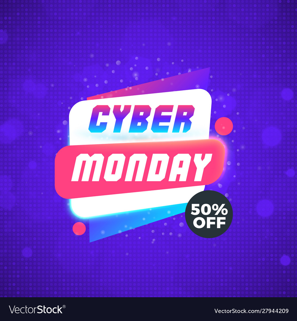 Cyber monday sale sticker discount banner special Vector Image