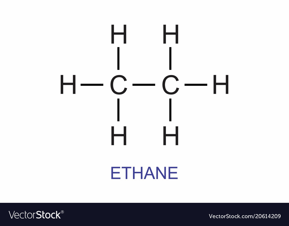 Ethane structural formula Royalty Free Vector Image