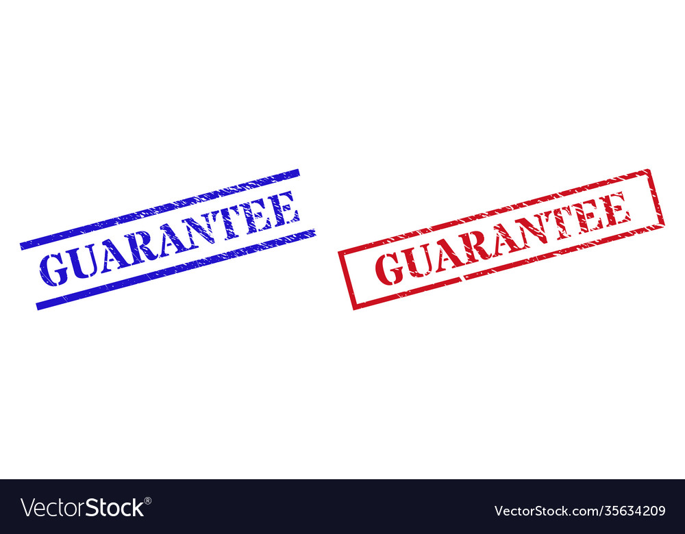 Guarantee Textured Scratched Stamp Seals Vector Image