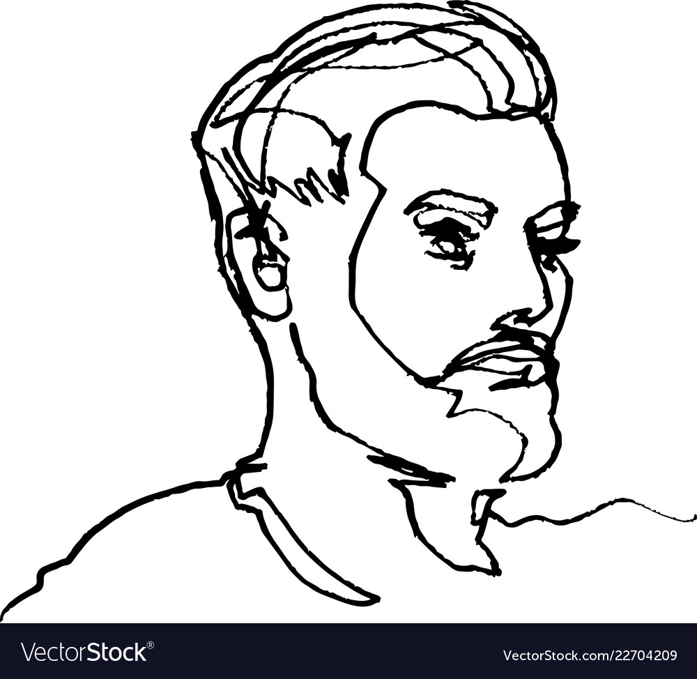 He is on the line. Man face lines.