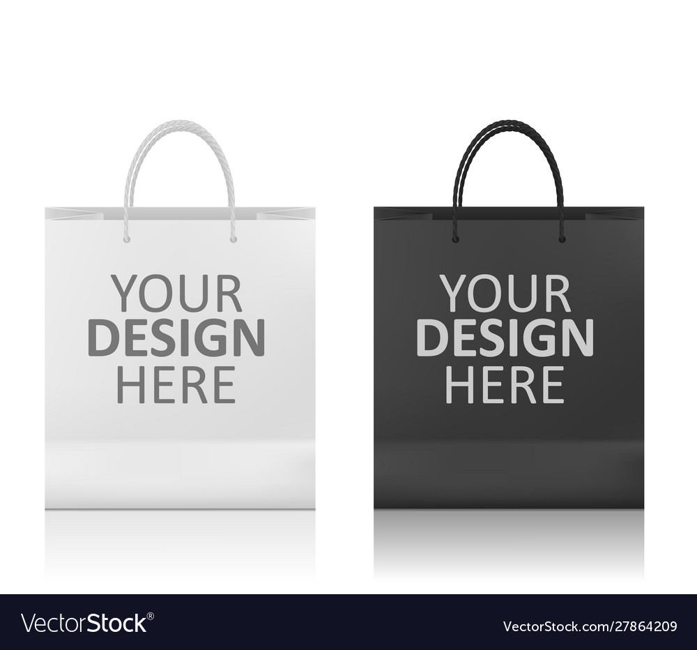 Realistic shopping bag mockup vector image Realistic shopping bag mockup