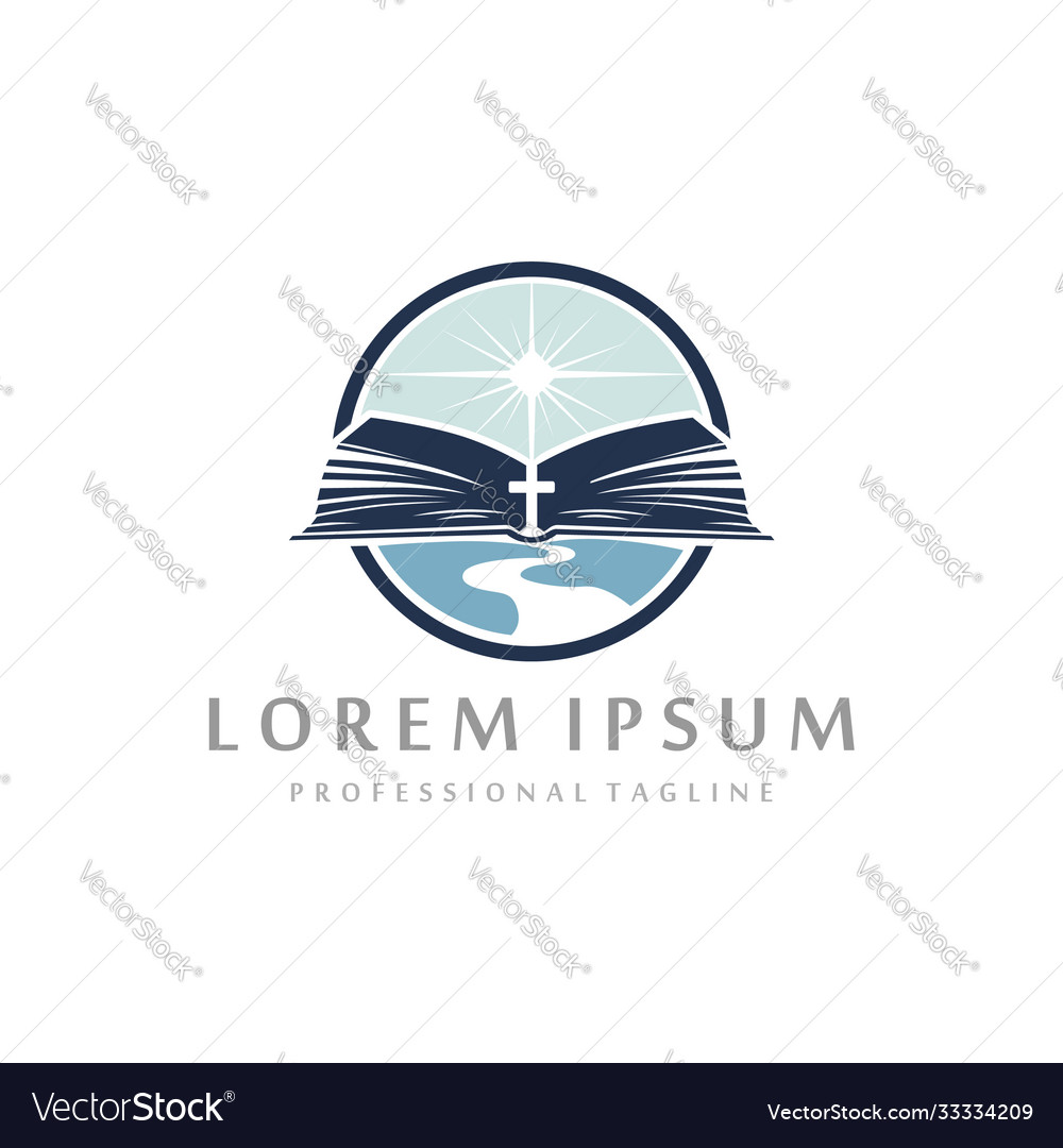 River creek church logo deign template round Vector Image