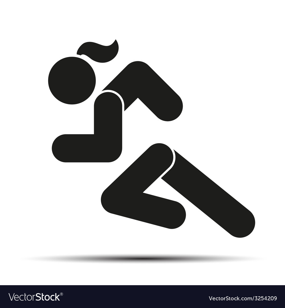 Running woman simple symbol of run isolated on a Vector Image