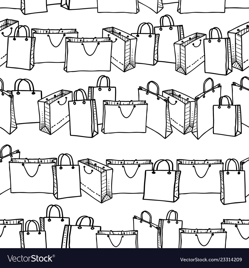 Seamless pattern of packages for purchases